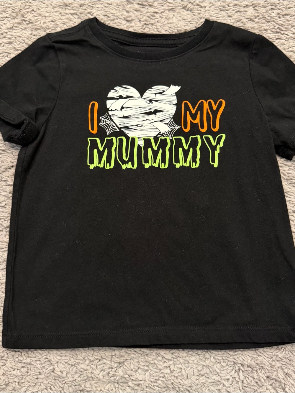 Kids "I Heart My Mummy" Halloween Graphic Tee - Black
